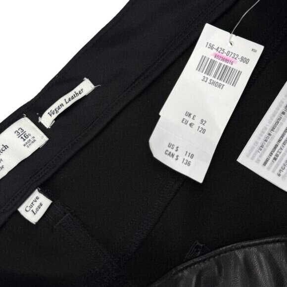 ABERCROMBIE & FITCH Ankle Straight Ultra High Rise Vegan Leather Pant 33 SHORT - Picture 6 of 7